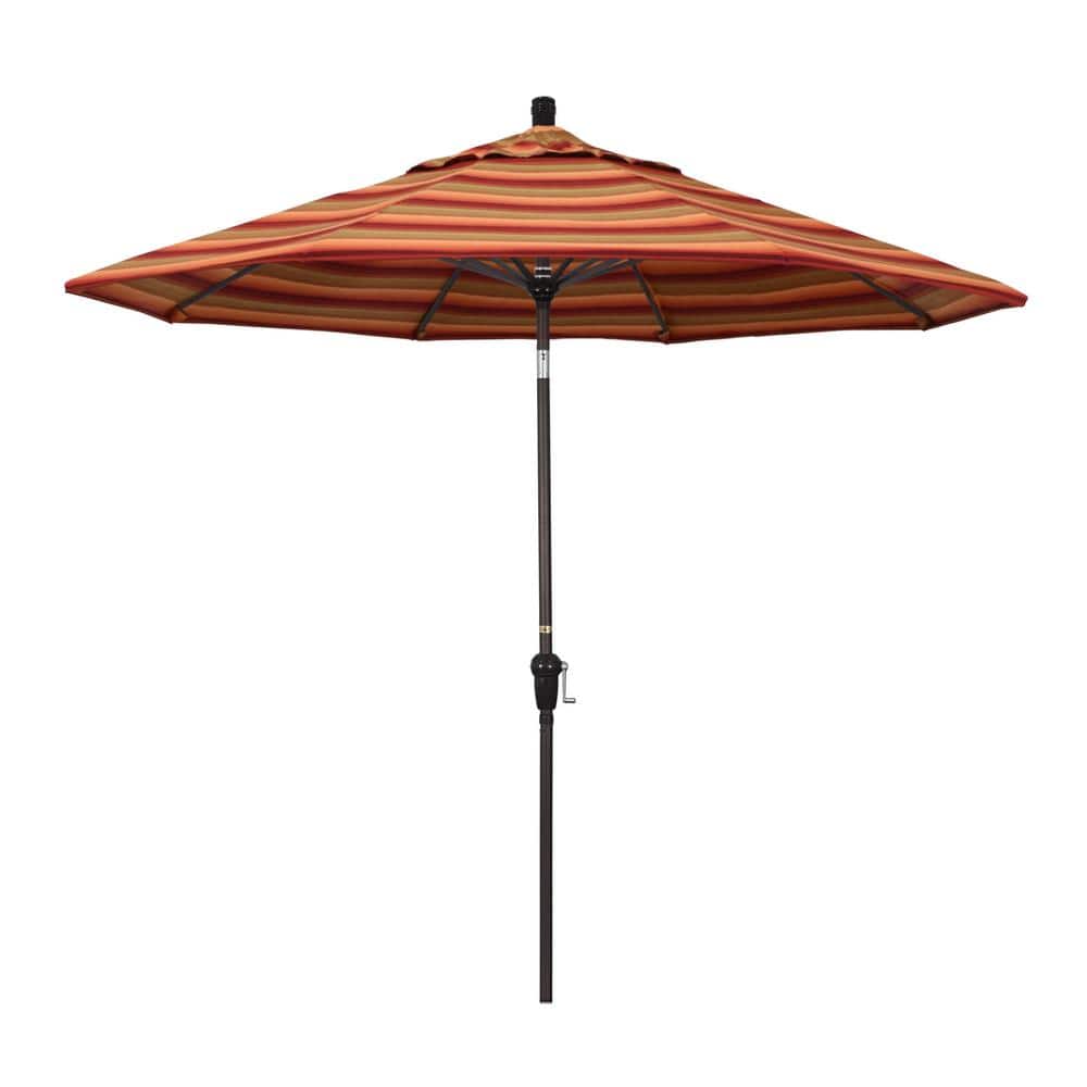 9 ft. Bronze Aluminum Market Auto-tilt Crank Lift Patio Umbrella in Astoria Sunset Sunbrella price history on PriceWatchPro