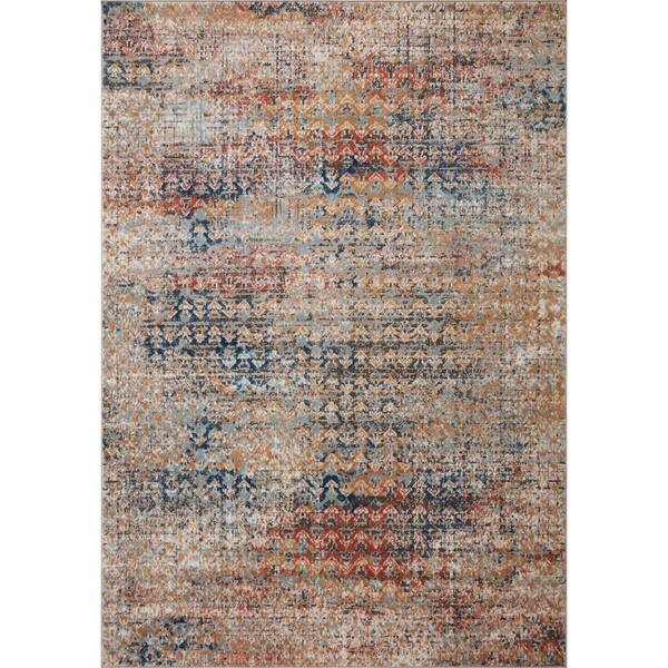 LOLOI II Bianca Ocean/Spice 2 ft.8 in. x 7 ft.6 in. Contemporary Runner Rug