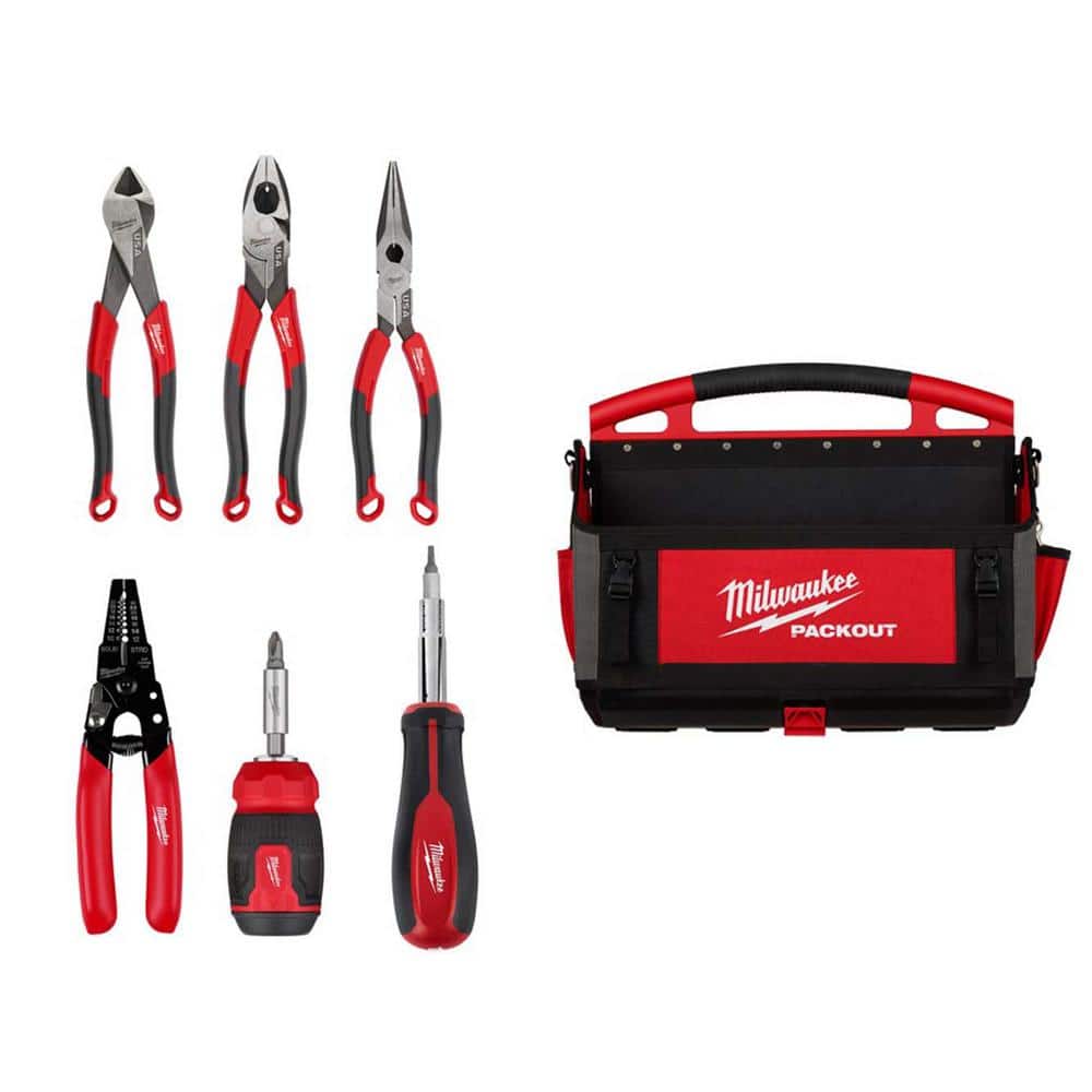 Electricians Comfort Grip Hand Tool Set with 20 in. PACKOUT Tote Bag (6-Piece) price history on PriceWatchPro