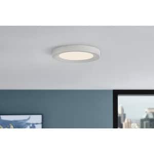 Calloway 13 in. Polished Nickel Integrated LED 5CCT Flush Mount