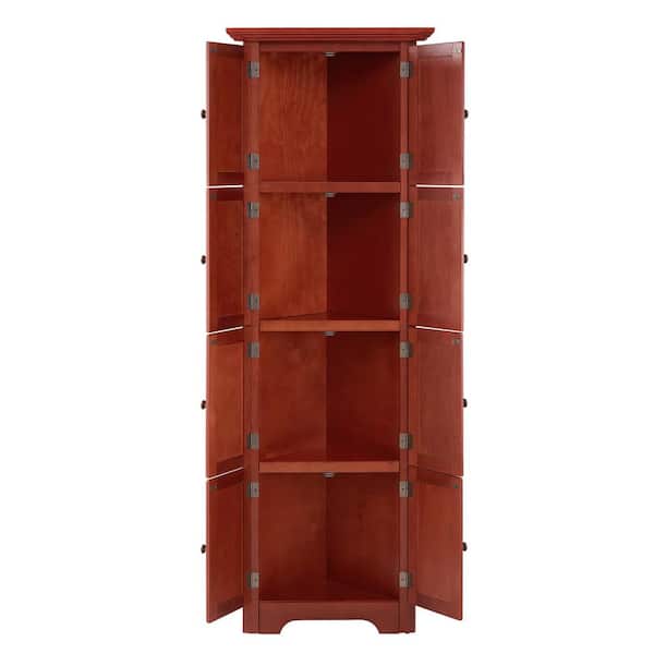COWLOWN 24.4 in. W x 12.2 in. D x 72 in. H Bathroom Dark Brown Linen Cabinet