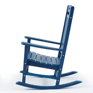 High-Eco Navy Blue Plastic Outdoor Rocking Chair