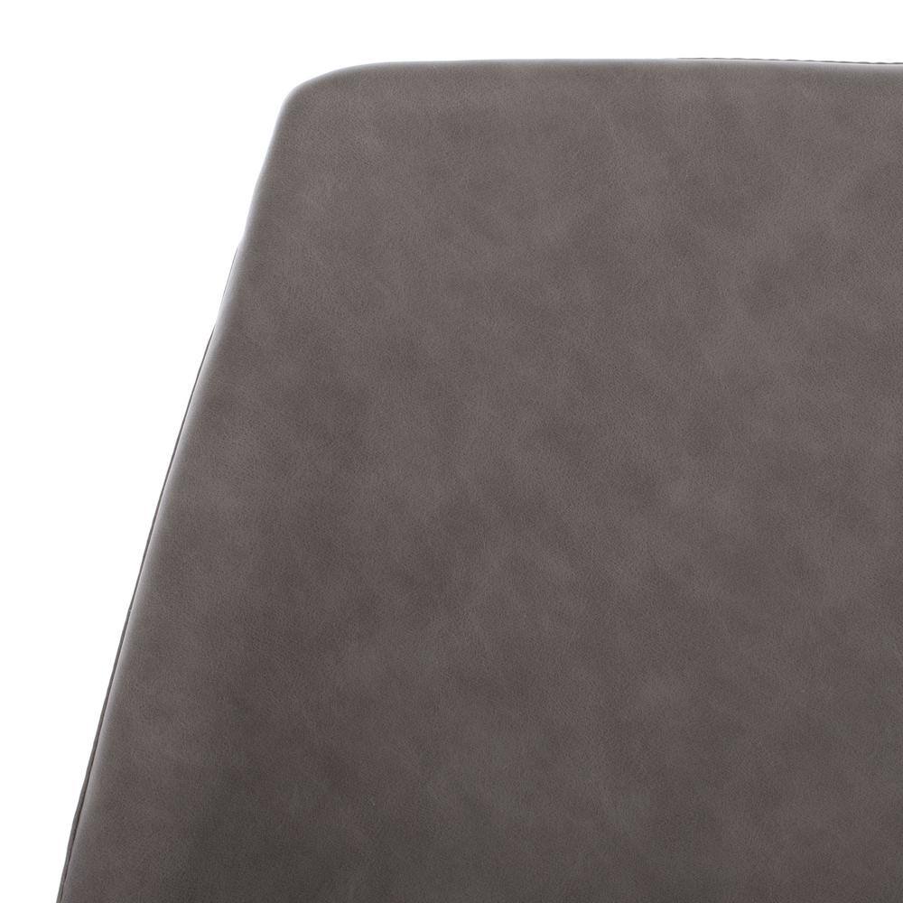 Ash Grey Faux Leather Upholstered Side Chair with Metal Legs