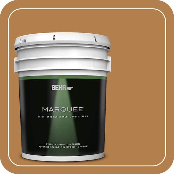 BEHR MARQUEE 5 gal. #PMD-106 Caramel Sauce Semi-Gloss Enamel Exterior Paint & Primer
