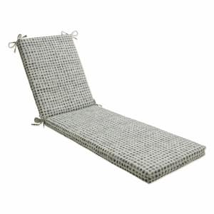 23 x 30 Outdoor Chaise Lounge Cushion in Grey/Ivory Alauda