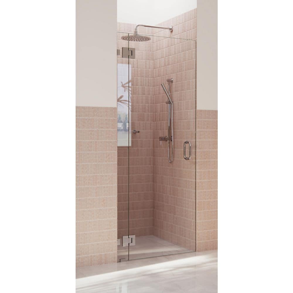 78" Frameless Clear Glass Shower Door with Polished Chrome Hinges