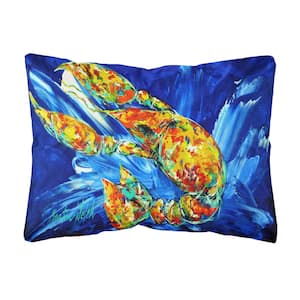 12 in. x 16 in. Multi-Color Lumbar Outdoor Throw Pillow Not Your Plano Crawfish Fabric Decorative Pillow