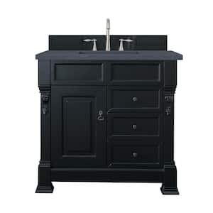 Brookfield 36 in. W x 23.5 in. D x 34.3 in. H Bathroom Vanity in Antique Black with Charcoal Soapstone Quartz Top