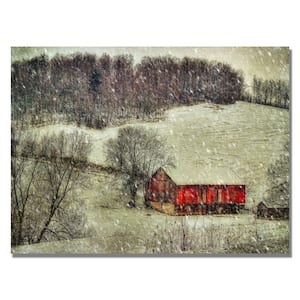 32 in. x 22 in. Snowy Cabin by Lois Bryan