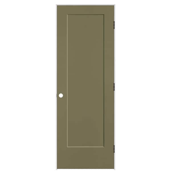 Masonite 28 in. x 80 in. 1-Panel Lincoln Park Left-Hand Solid Core Truly Olive Molded Composite Single Prehung Interior Door