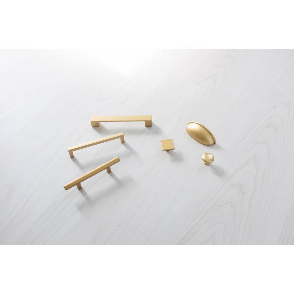 Brushed Brass Modern Bar Pulls with Mounting Hardware