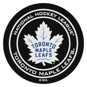 Toronto Maple Leafs Black 27 in. Round Hockey Puck Mat