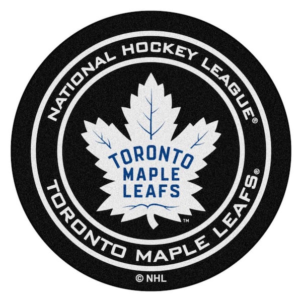 FANMATS Toronto Maple Leafs Black 27 in. Round Hockey Puck Mat