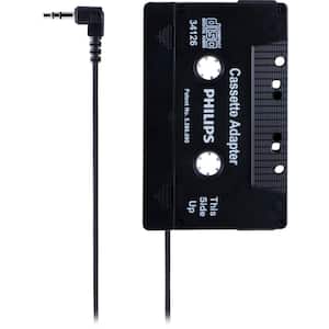 Universal 3.5mm Audio Adapter, Car Cassette to Headphone Jack in Black