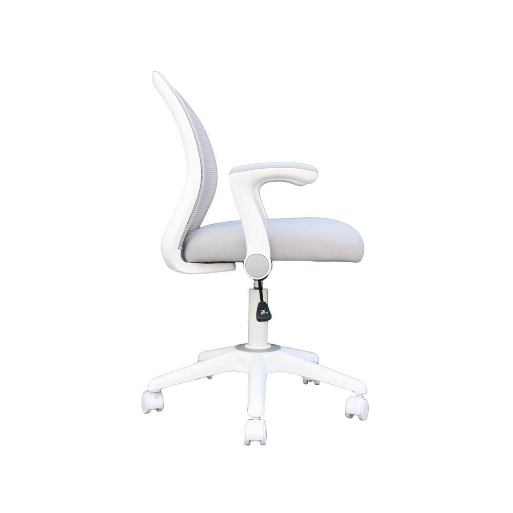 Grey Mesh and Fabric Task Chair with Adjustable Arms