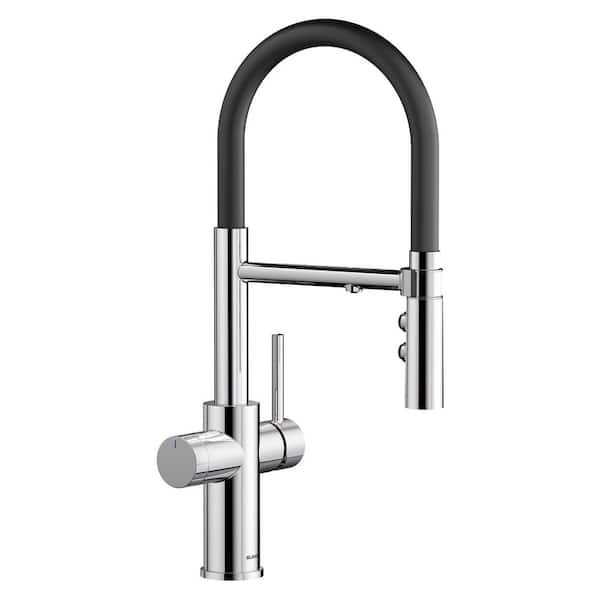 CATRIS Chrome 18.69 in. H Pull Down Sprayer Kitchen Faucet with 360 Degree Spout Swivel