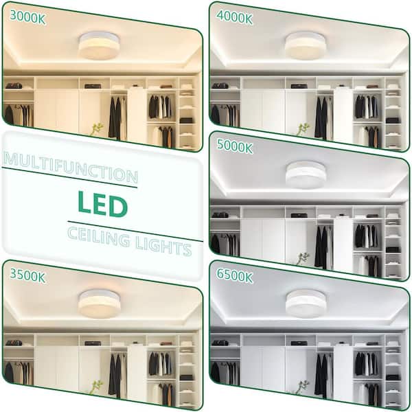 Basdien 14 in. White Closet Light LED Flush Mount Ceiling Light