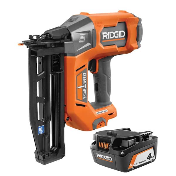18V Brushless 16-Gauge 2-1/2 in. Finish Nailer and 18V 4.0 Ah Battery Combo