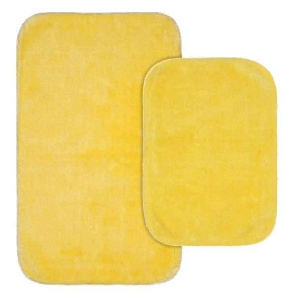 Garland Rug Traditional Rubber Ducky Yellow 21 In X 34 In Solid Plush Nylon 2 Piece Bath Mat Set Ba010w2p04cc6 The Home Depot