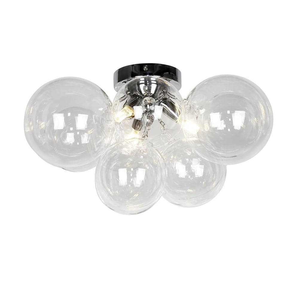 Comet 11.6 in. 3-Light Polished Chrome Flush Mount