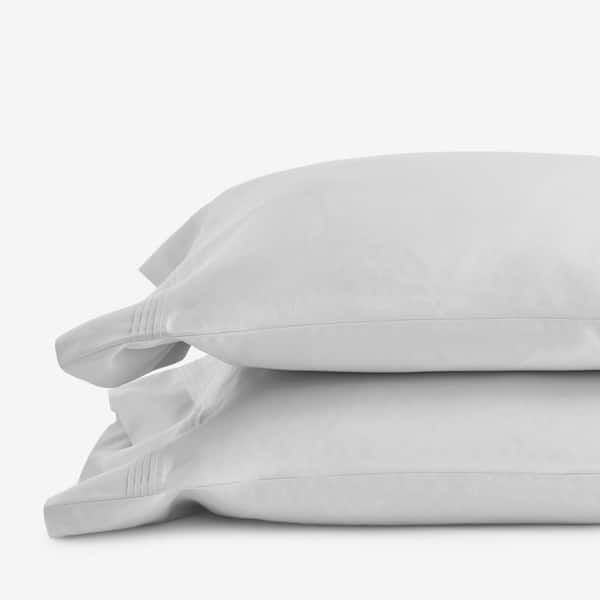 The Company Store Legends Hotel Silver Solid Egyptian Cotton Sateen Standard Pillowcase (Set of 2)