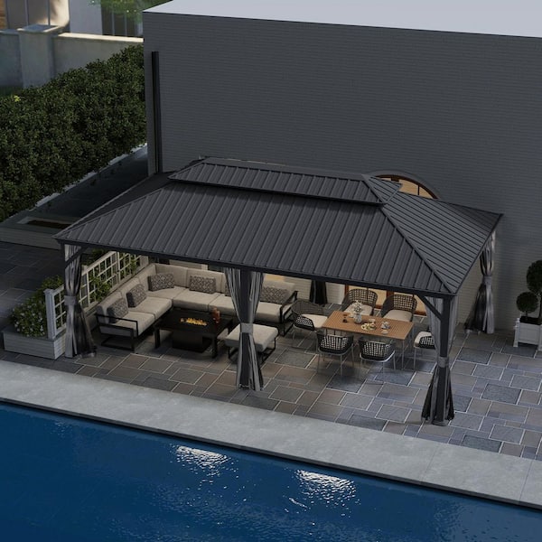 domi outdoor living 14 ft. x 22 ft. Galvanized Steel Hardtop Patio