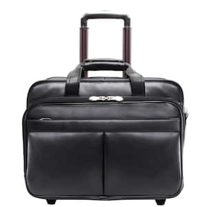 ROOSEVELT, Top Grain Cowhide Leather, 17 in Patented Detachable -Wheeled Laptop Briefcase