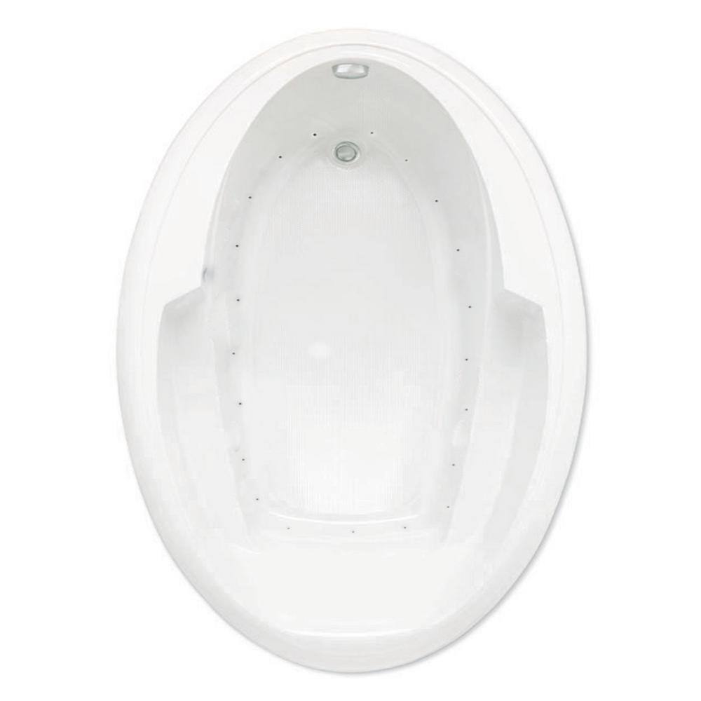 Ariel I 60 in. Acrylic Reversible Drain Oval Drop-In Air Bath Tub in White