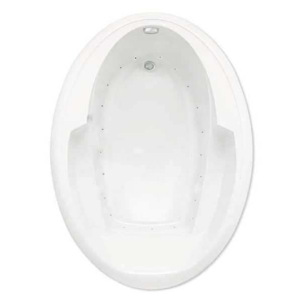 Ariel I 60 in. Acrylic Reversible Drain Oval Drop-In Air Bath Tub in White