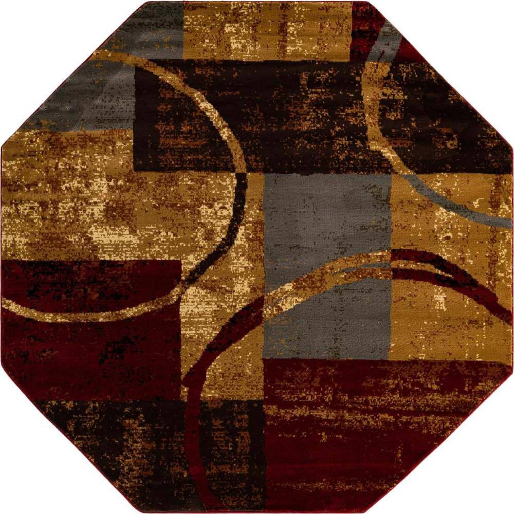 Unique Loom Barista Kouillou Multi 7 ft. 1 in. x 7 ft. 1 in. Area Rug