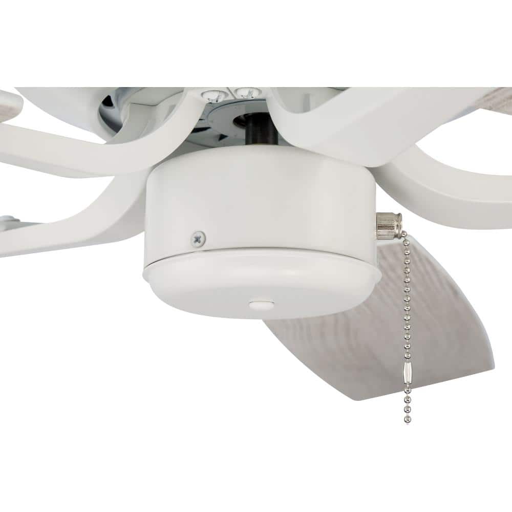 White 52" Low Profile Ceiling Fan with Reversible Blades