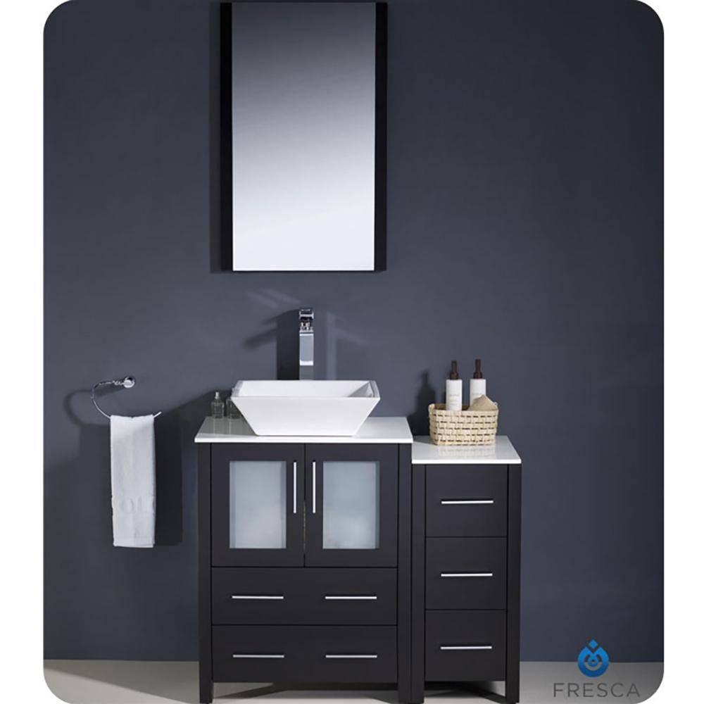 Espresso Engineered Wood Modern Freestanding Bathroom Vanity Base