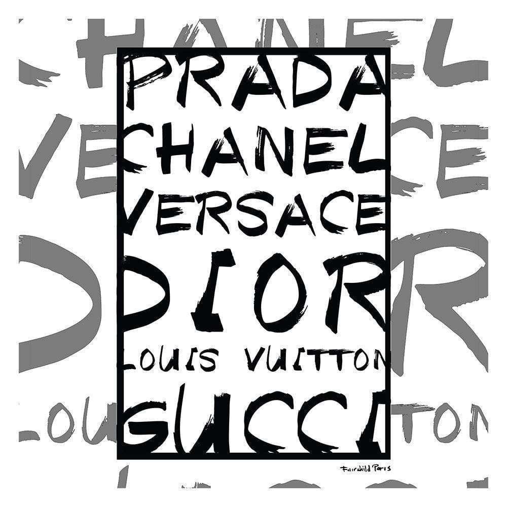 Fashion Brands Black and White Design by Fairchild Paris 1 Piece Unframed Canvas Drawing Print 30 in. x 30 in. price history on PriceWatchPro