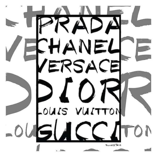 VENICE BEACH Collections Fashion Brands Black and White Design by Fairchild Paris 1 Piece Unframed Canvas Drawing Print 30 in. x 30 in.