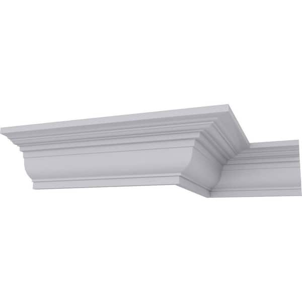 3-1/2 in. x 3 in. x 94-1/2 in. Polyurethane Bedford Smooth Crown Moulding