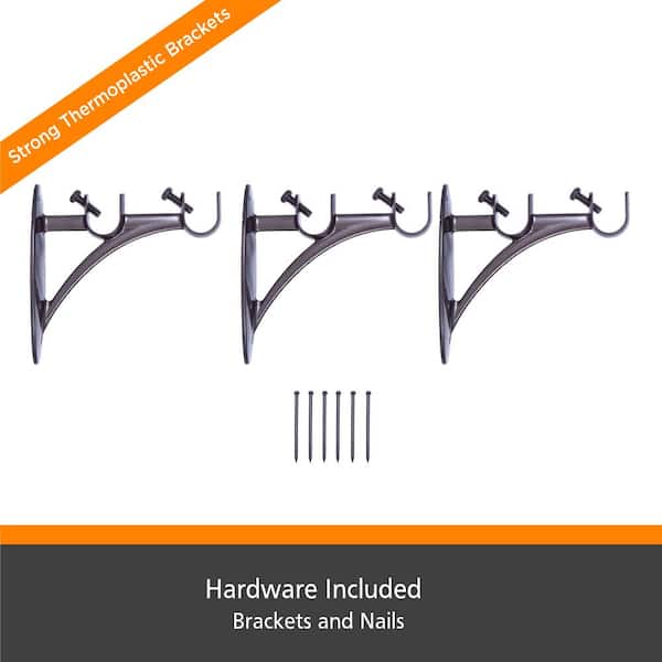 Kenney Gardinenstangenhalterung - 1,9 Cm Durchmesser, Satiniertes Nickel - Wandmontage, Inkl. Befestigung
