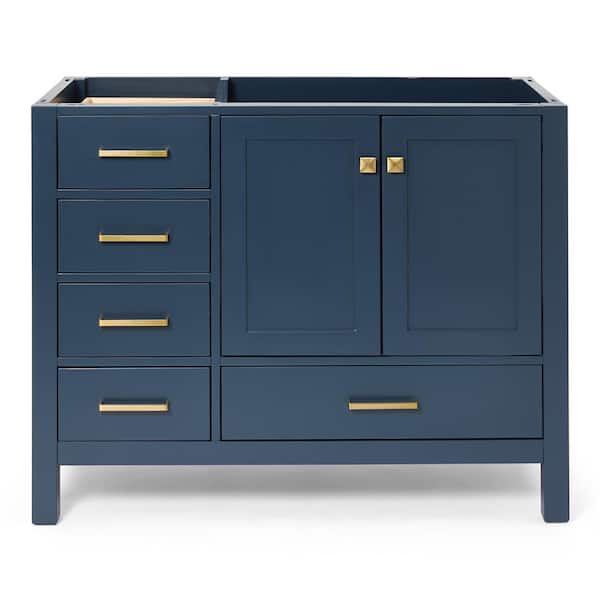 ARIEL Cambridge 42 in. W x 21.5 in. D x 34.5 in. H Freestanding Bath Vanity Cabinet Only in Midnight Blue