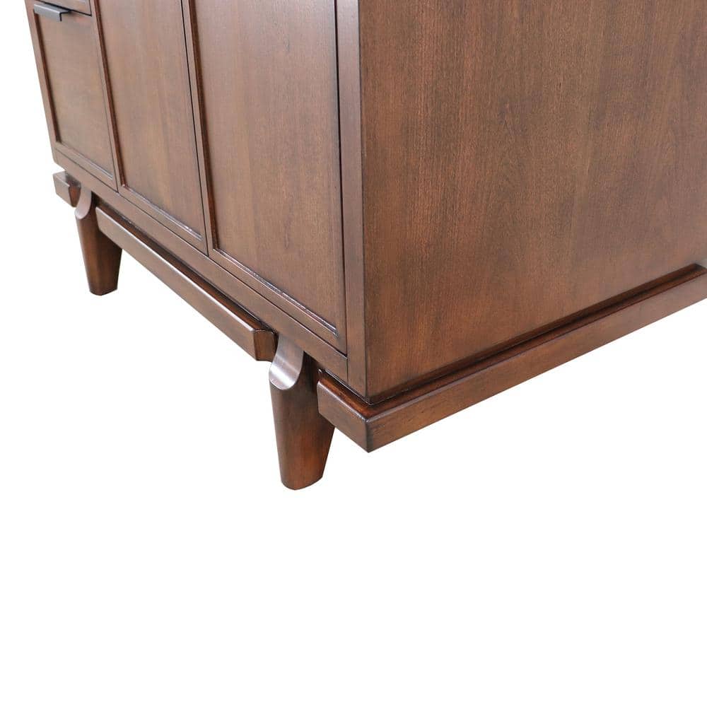 Dark Cherry Single Sink Vanity with Engineered Quartz Top