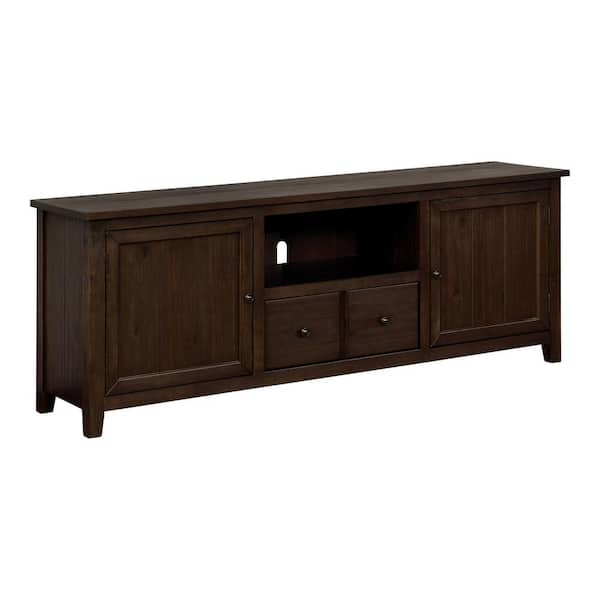 Furniture of America Iolani Dark Oak TV Stand Fits TV's up to 80 in. with Storage