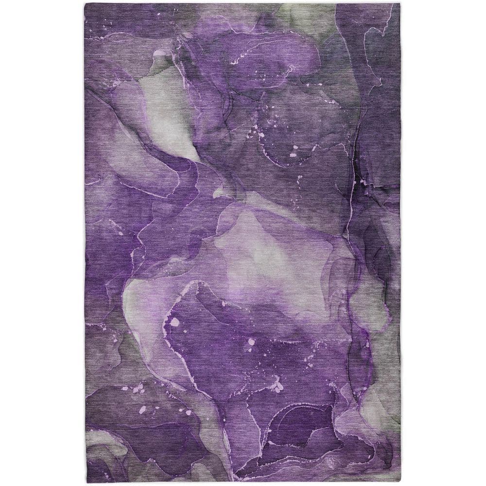 Dream Shag Premium Machine Washable Abstract ADS522 Purple 5 ft. x 7 ft. 6 in. Area Rug price history on PriceWatchPro