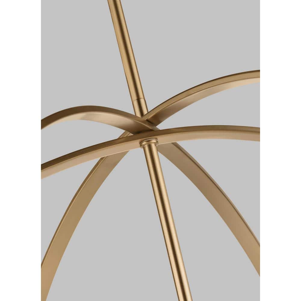 Alturas Satin Brass 9-Light Chandelier with Clear Seeded Glass Globes