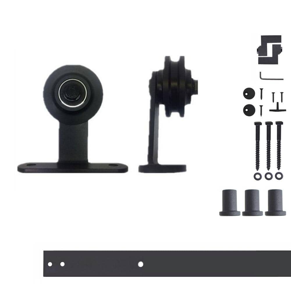 48-inch Black Rustic Sliding Barn Door Hardware Kit