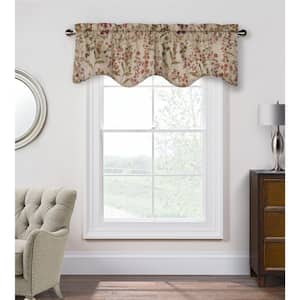 Rockport 50 in. W x 18 in. L Lined Pole Top Scalloped Valance in Linen