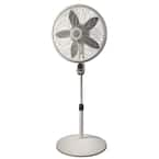 Lasko Adjustable-Height 16 In. 3 Speed White Oscillating Pedestal Fan 2520