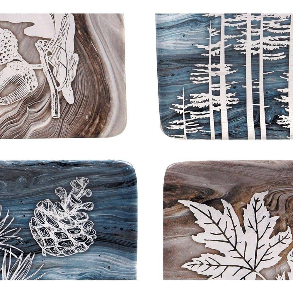 Fluidity Lodge Ceramic Winter Dinner Plates Set of 4