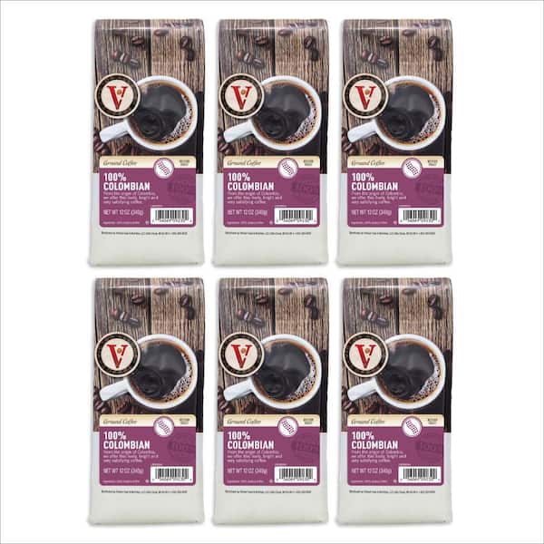 Victor Allen's 6-Pack 12 oz. 100% Colombian Medium Roast Coffee Grounds