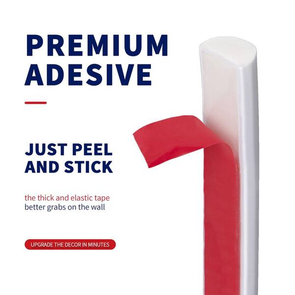 thumbnail image 2 of 16.4FTx0.4in Peel And Stick Tile Edge Molding White 2 of 11