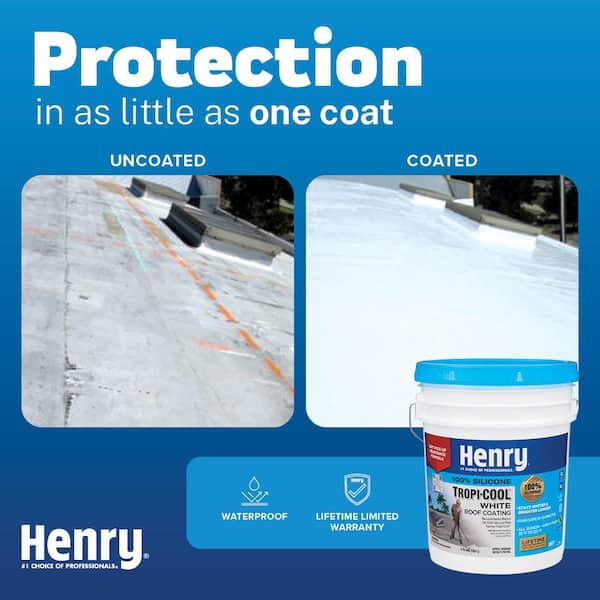 Henry - 887 Tropi-Cool White 100% Silicone Reflective Roof Coating 0.90 gal.