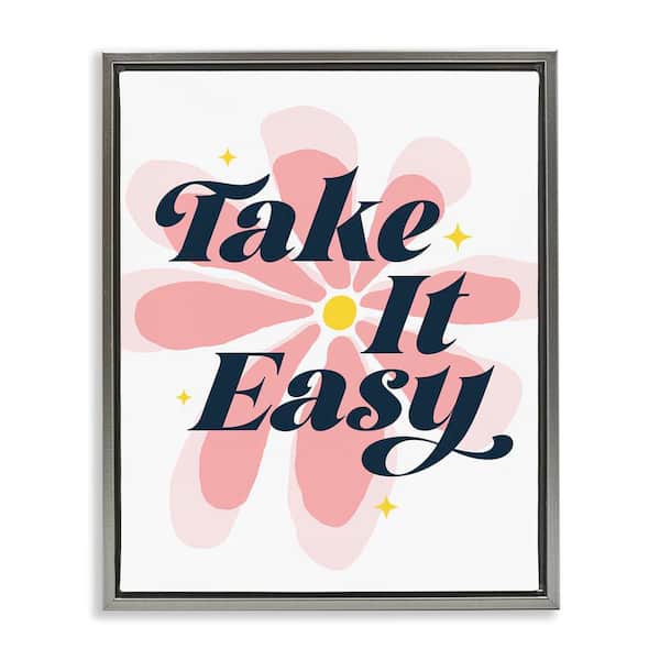Stupell Industries Groovy Take It Easy by Ahmed Sameh Hussein Gray Floater Frame Nature Graphic Art Print 21 in. x 17 in.