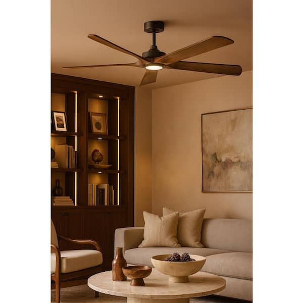 Layton 58.0 in. Indoor/Outdoor Integrated LED Matte Black Ceiling Fan with Remote Control